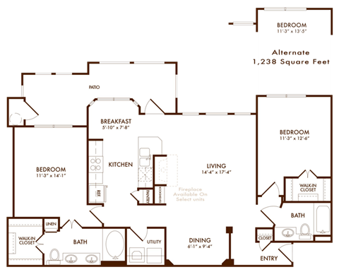 Hudson Miramont Apartments B3 Floor Plan